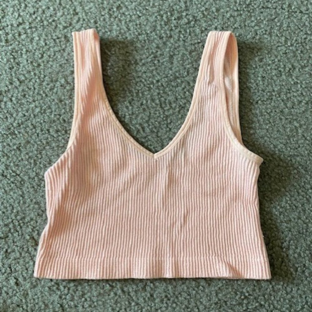 Pink Ribbed Tank Top